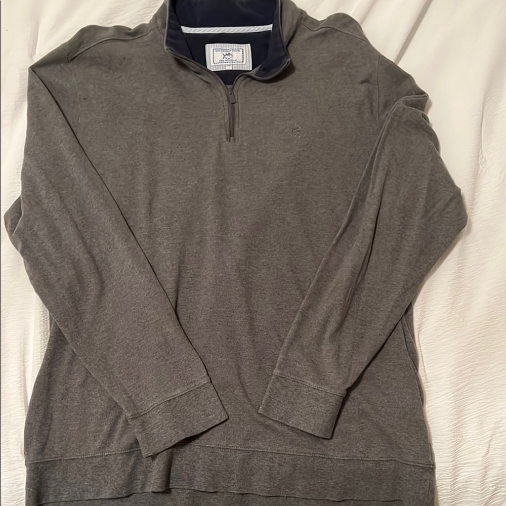 Southern Tide Gray Quarter-Zip Pullover
